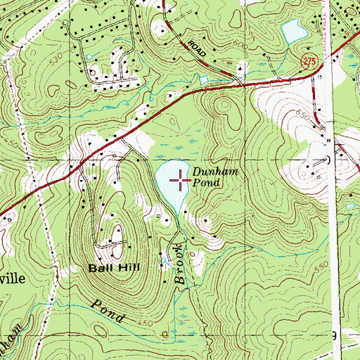 Topographic Map of Dunham Pond, CT