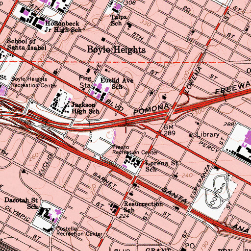 Topographic Map of Exit 1B, CA