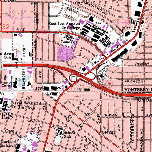 Topographic Map of Exit 4, CA