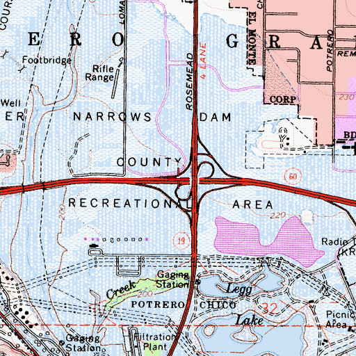 Topographic Map of Exit 10A, CA