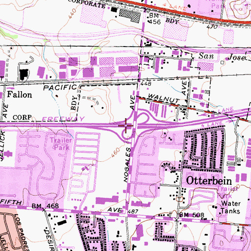 Topographic Map of Exit 20, CA