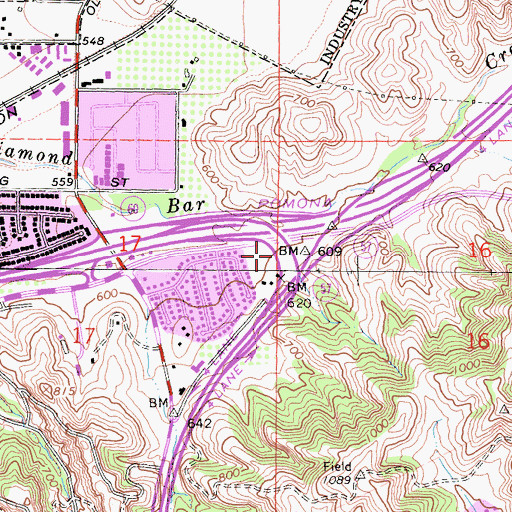 Topographic Map of Exit 24A, CA