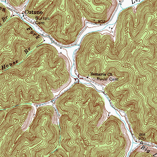 Topographic Map of Rudd Branch, KY