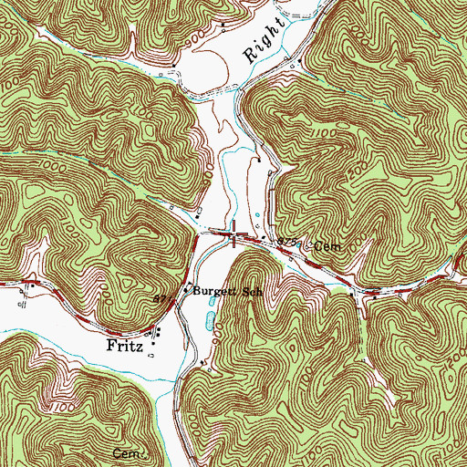 Topographic Map of Dyer Branch, KY