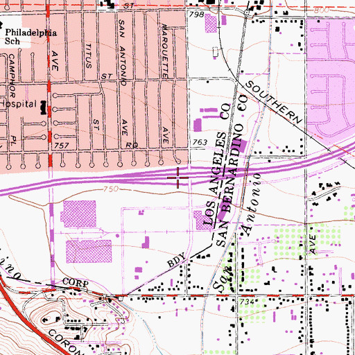Topographic Map of Exit 30, CA