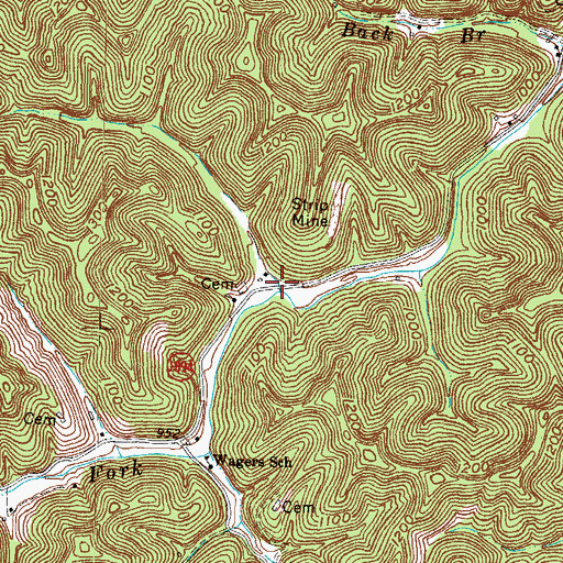 Topographic Map of Holbrooks Branch, KY