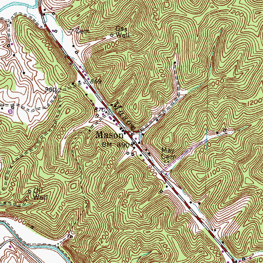 Topographic Map of Bailey Branch, KY