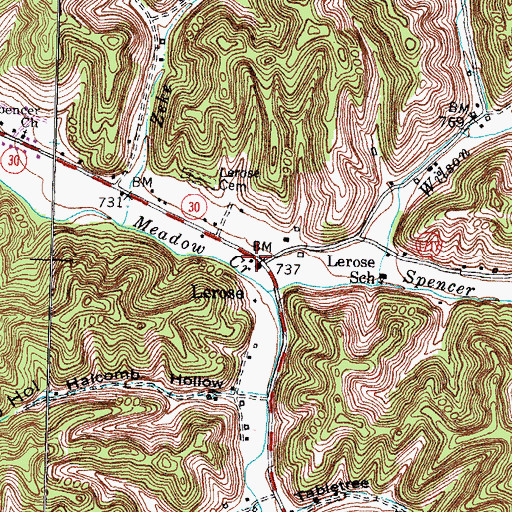 Topographic Map of Mine Fork Post Office (historical), KY