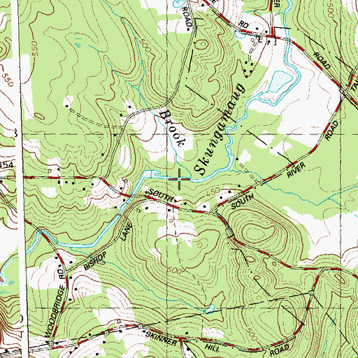 Topographic Map of Hemlock Brook, CT