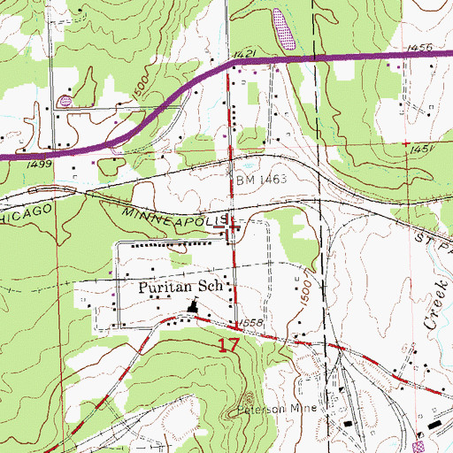 Topographic Map of Living Water Missionary Church, MI