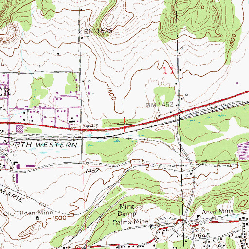 Topographic Map of Gogebic Iron Range Historical Marker, MI