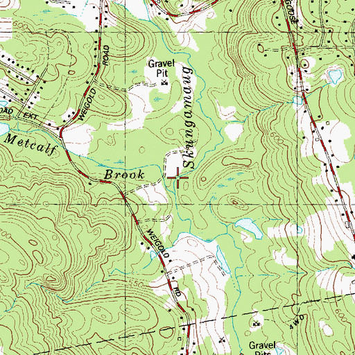 Topographic Map of Metcalf Brook, CT