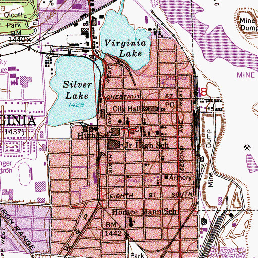 Topographic Map of Saint Louis County Sheriffs Office, MN