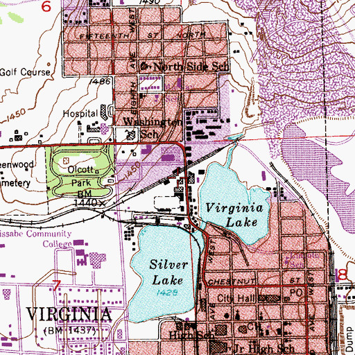 Topographic Map of Virginia Station, MN