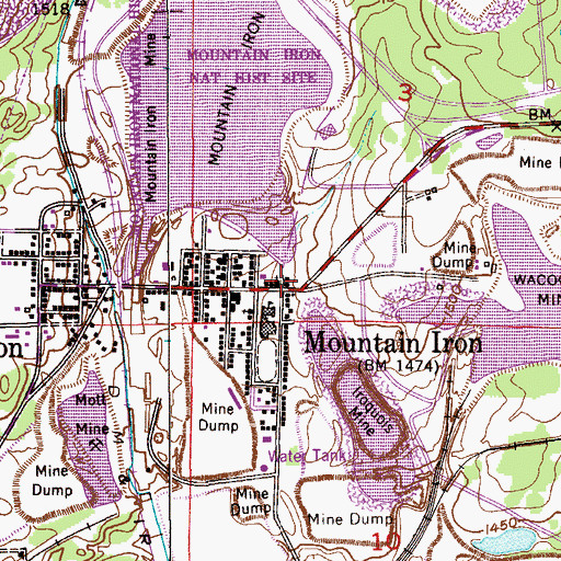 Topographic Map of Sacred Heart Catholic Church, MN