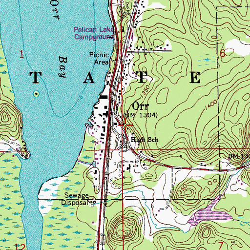 Topographic Map of Calvary Lutheran Church, MN