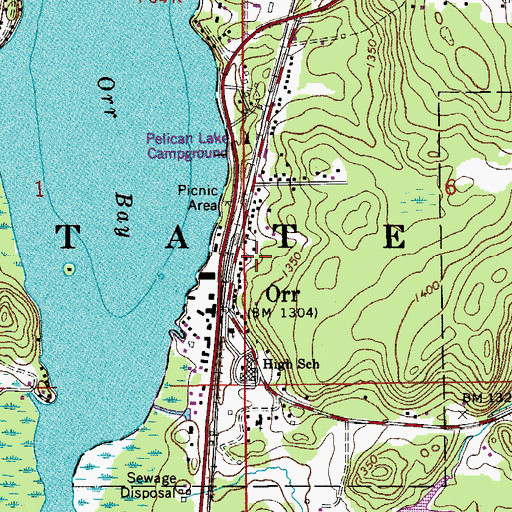 Topographic Map of Mobile United Methodist Church, MN