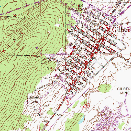 Topographic Map of Saint Josephs Church, MN