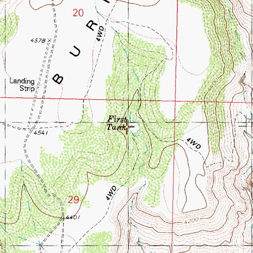 Topographic Map of First Tank, AZ