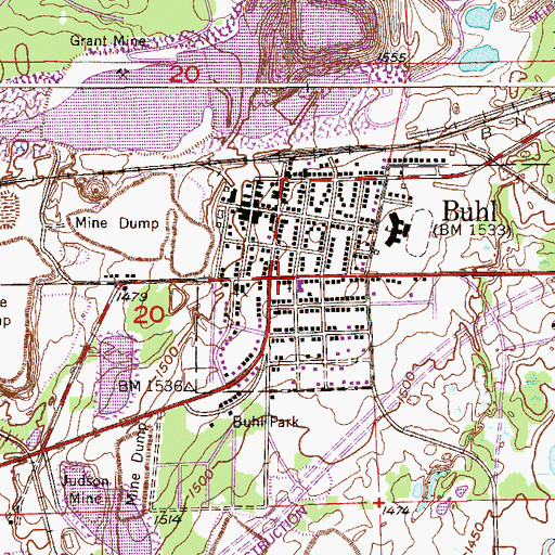 Topographic Map of First Lutheran Church, MN