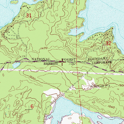 Topographic Map of Birch Lake and Campgrounds, MN