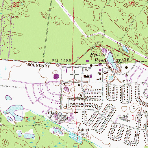 Topographic Map of Babbitt Post Office, MN