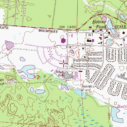 Topographic Map of Babbitt Assembly of God Church, MN