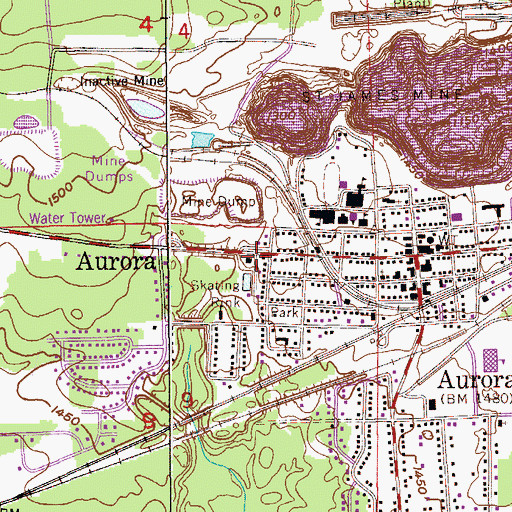 Topographic Map of Duluth Clinic-Aurora, MN