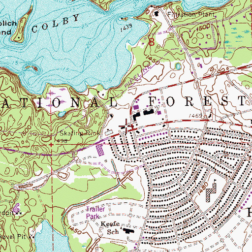 Topographic Map of Hoyt Lakes Fire Department, MN