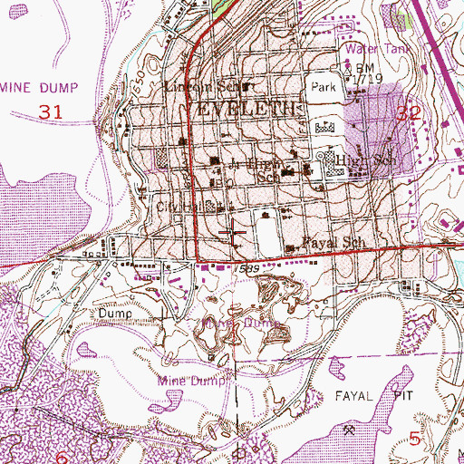 Topographic Map of United Methodist Church, MN