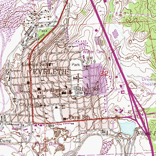 Topographic Map of Franklin Elementary School, MN