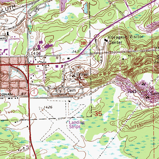 Topographic Map of Berean Baptist Church, MN