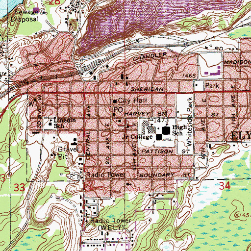 Topographic Map of Grace Lutheran Church, MN