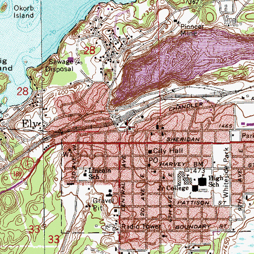 Topographic Map of Ely Station (historical), MN