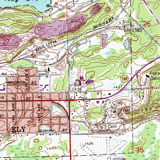 Topographic Map of Vermilion Community College, MN