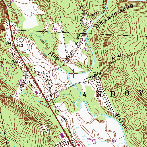 Topographic Map of Skungamaug River, CT