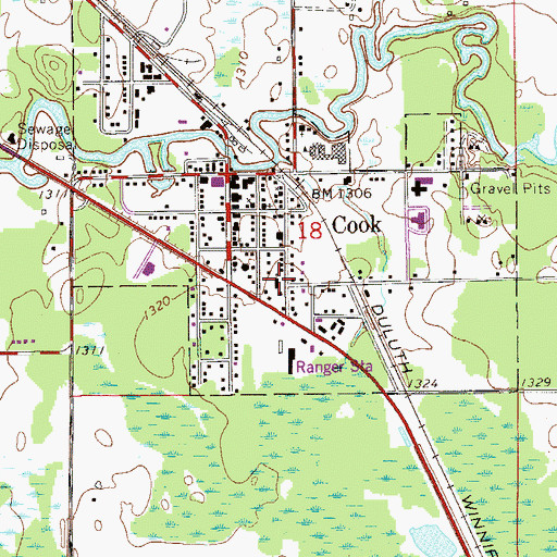 Topographic Map of Trinity Lutheran Church, MN