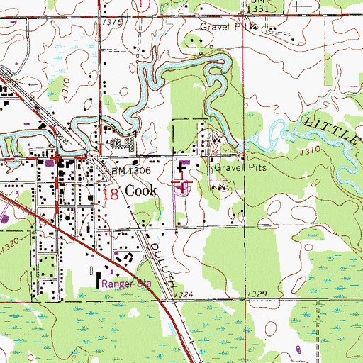 Topographic Map of Saint Marys Church, MN