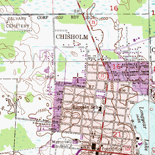 Topographic Map of Grace Lutheran Church, MN