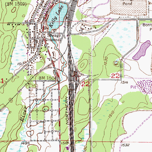 Topographic Map of Kelly Lake Station, MN