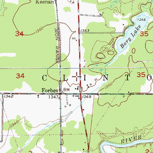 Topographic Map of Forbes Post Office, MN