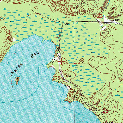 Topographic Map of Aspen Resort and Campground, MN