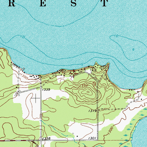 Topographic Map of Cabin O'Pines Resort and Campground, MN
