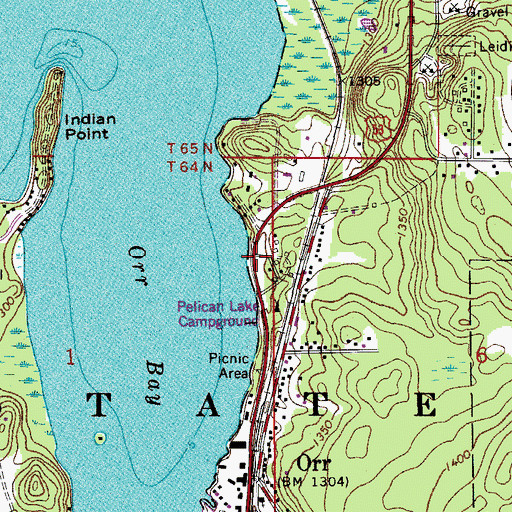 Topographic Map of Orr Roadside Parking Area, MN