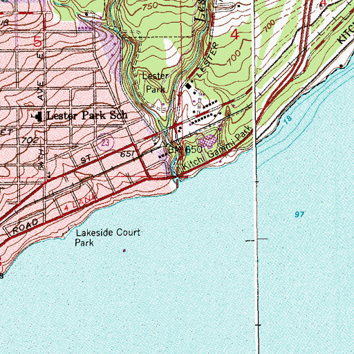 Topographic Map of Lester Bridge, MN