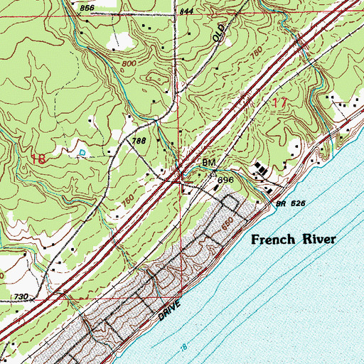 Topographic Map of Clifton-French River Historical Marker, MN