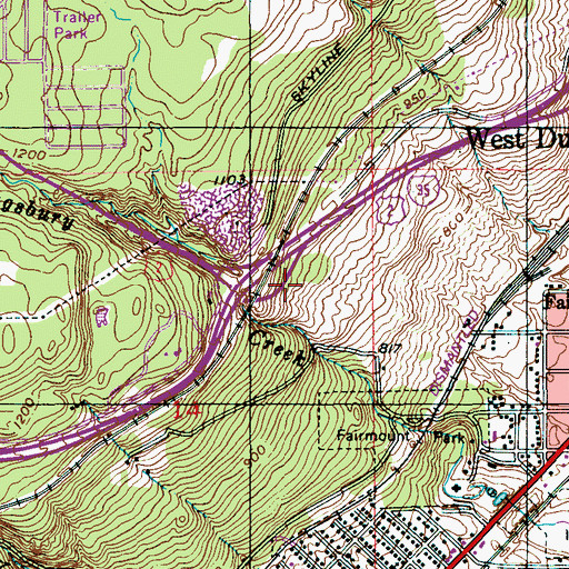 Topographic Map of Geology of Duluth Harbor Geological Marker, MN