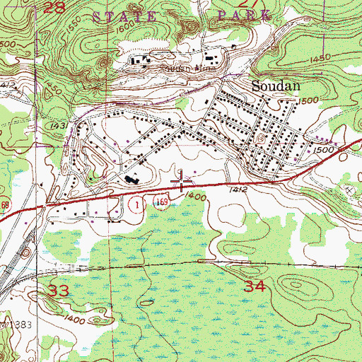 Topographic Map of Soudan Mine Overlook Rest Area, MN