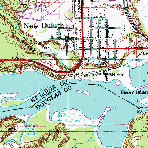 Topographic Map of New Duluth Scenic Overlook, MN