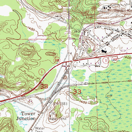 Topographic Map of Tower Historical Marker, MN
